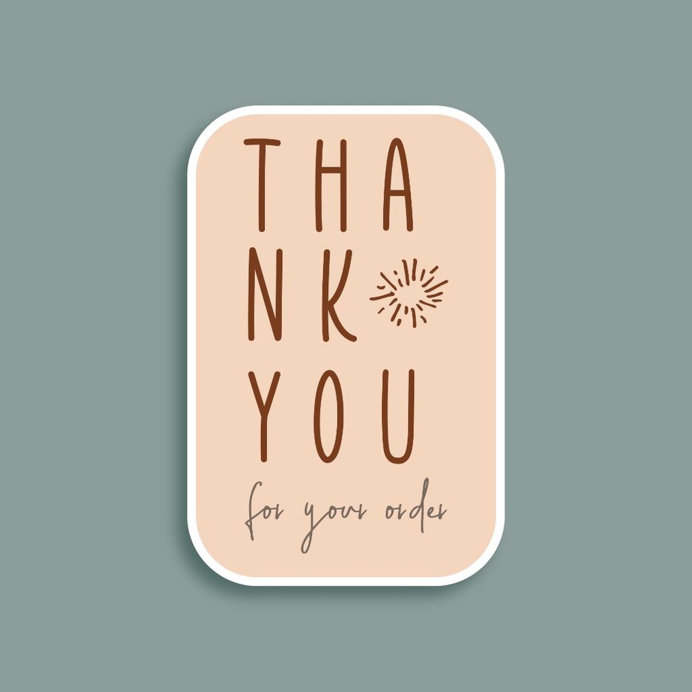 240 Hippy Thank You For Your Order Stickers GLOSSY